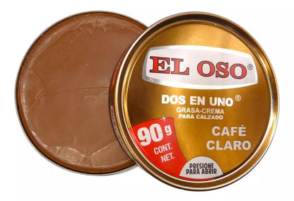 Grasa Dos En Uno El Oso De 90g Para Zapatos Color Café Claro - El oso