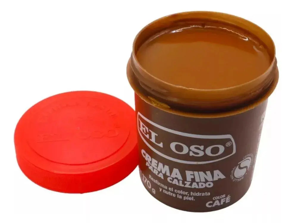 Crema Calzado El Oso Fina Color Café 170g Limpieza Zapatos - El oso - empaque