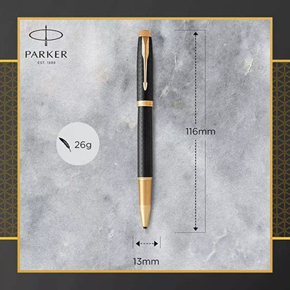 Bolígrafo Rollerball Parker Im Premium Negra Acabados Dorado - Parker - vista lateral