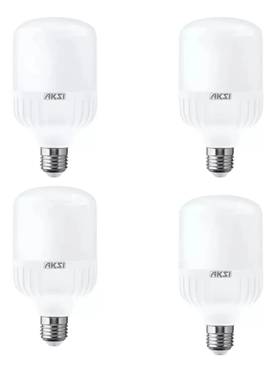 4 Pzs Foco Led Alta Potencia Aksi 20w Luz Blanca Base E27 - Aksi