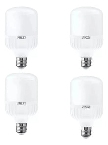 4 Pzs Foco Led Alta Potencia Aksi 20w Luz Blanca Base E27 - Aksi