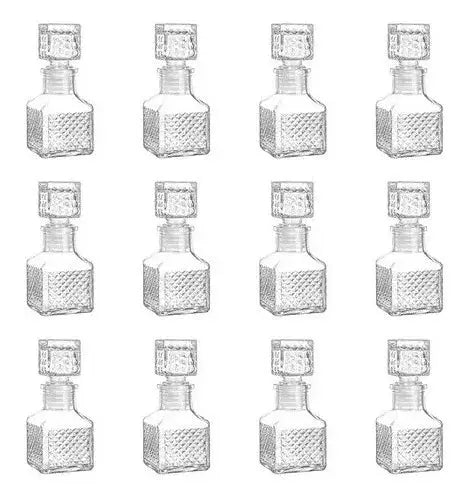 Juego 12 Licoreras Vidrio Cristal Mini Rodas 65 Ml Agua Vino - Vittori - vista trasera