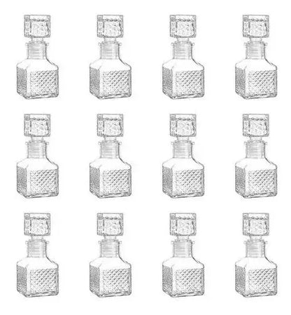 Juego 12 Licoreras Vidrio Cristal Mini Rodas 65 Ml Agua Vino - Vittori - vista trasera