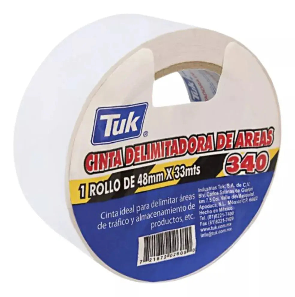 Cinta Delimitadora Area Tuk 48mm X 33m Color Blanco - Tuck