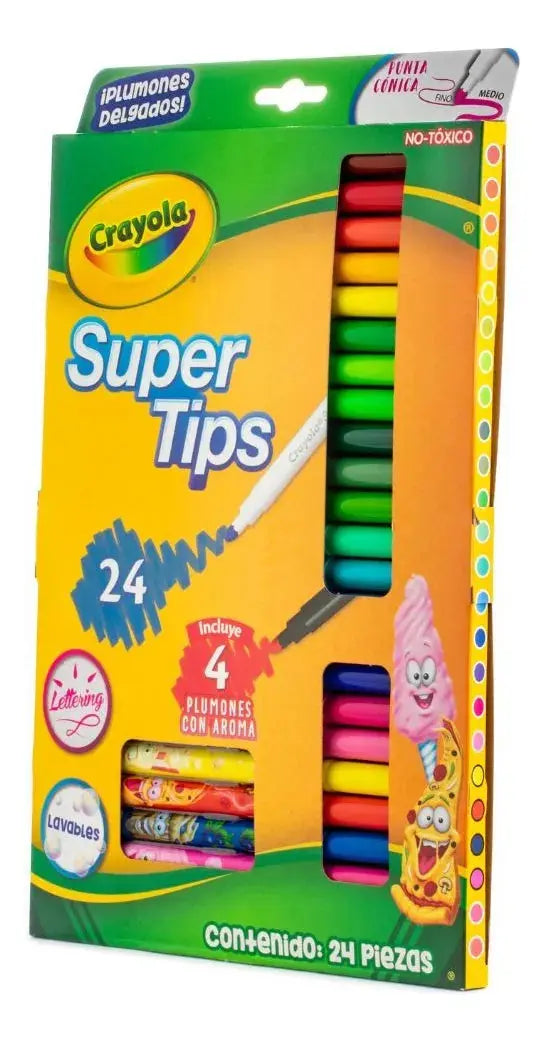 20 Plumones Super Tips + 4 Plumones Silly Scents Crayola 24 - Crayola - vista trasera