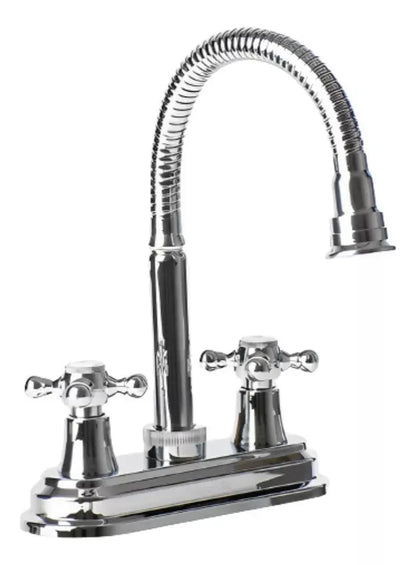 Llave Lavabo Cuello Flexible Hidroflud Mezcladora Cromo - HIDROFLUD