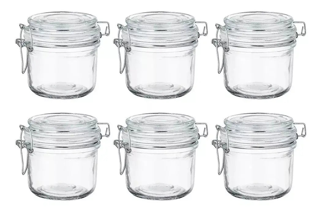 Juego 6 Frascos Especieros Vidrio Brocalitos Tapa Clip 200ml - Vittori - uso