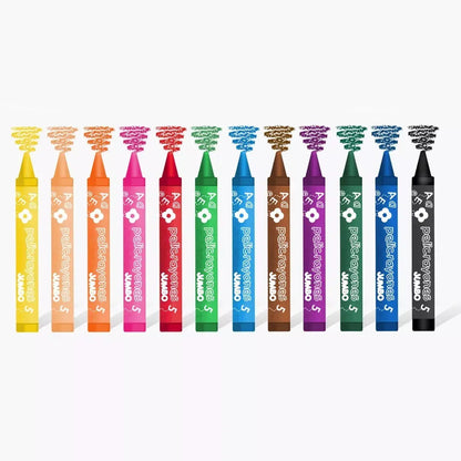 28 Crayones Redondos Cera Jumbo Bote Pelicrayones Pelikan - Pelikan - vista trasera