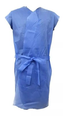 10 Batas Paciente Médico Cuadrada Desechable Azul Alyger - Alyger