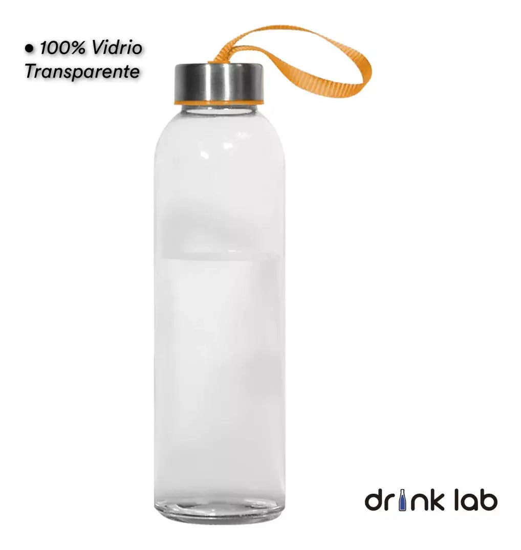 Botella Vidrio Funda Neopreno Agua Sport 600 Ml Resistente Rosa Chicle - Drink Lab - uso