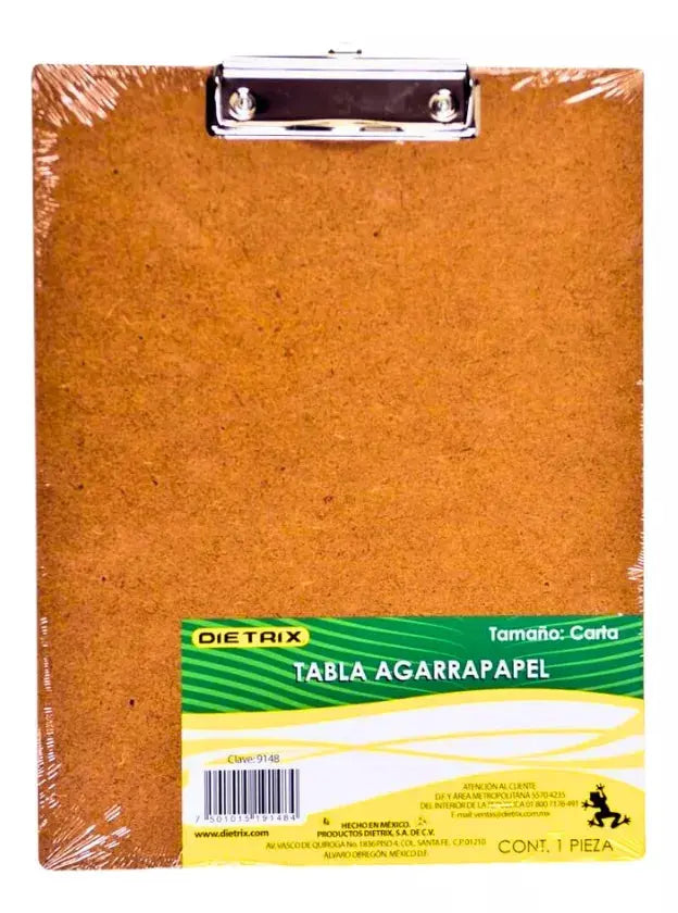 4 Tablas Agarra Papel Dietrix 9148 Tamaño Carta Madera - Dietrix - vista lateral