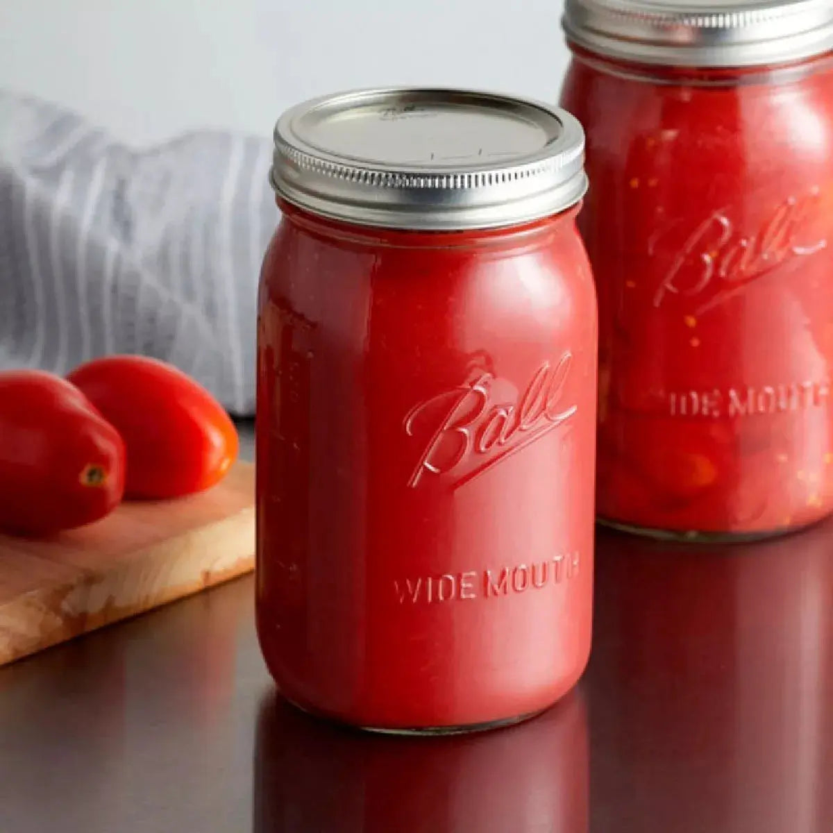 6pz Frascos Vidrio Mason Jar Ball 32 Oz Boca Ancha Original - Coveme - vista lateral