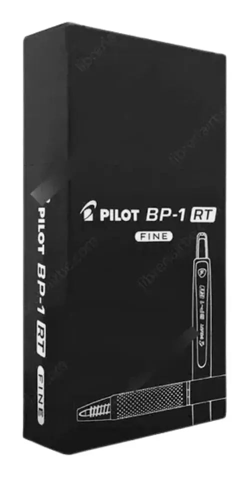 Caja 12 Bolígrafos Pilot Plumas Bp1 Rt Retráctil Punto Fino Color De La Tinta Color Color Del Exterior Negro - Pilot - detalle