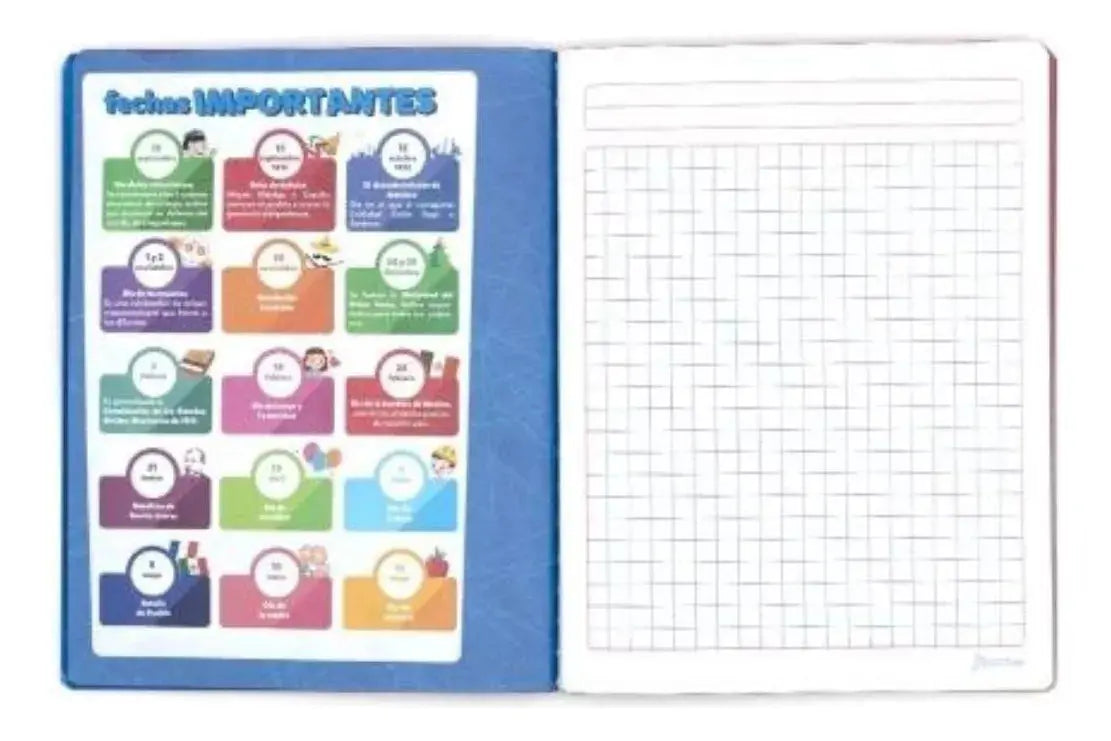 Cuaderno Frances 100hjs Norma Color 360 Cosido Cuadro Grande - Norma - vista trasera