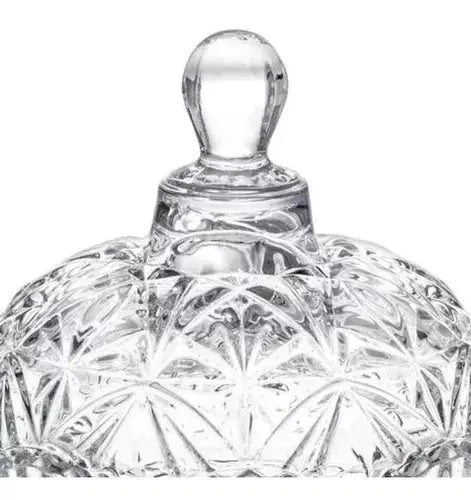 Bombonera Dulcero De Vidrio Cristal Labrado Tapa Resistente - Vittori - empaque