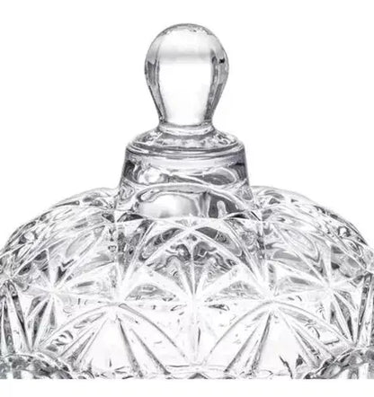 Bombonera Dulcero De Vidrio Cristal Labrado Tapa Resistente - Vittori - empaque