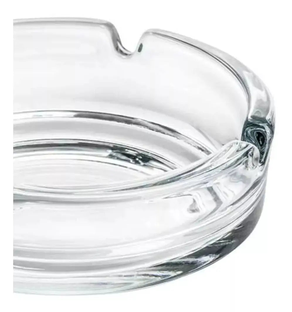Set De 2 Cenicero Vidrio Fino Redondo Cristal Liso Grande - Vittori - vista trasera