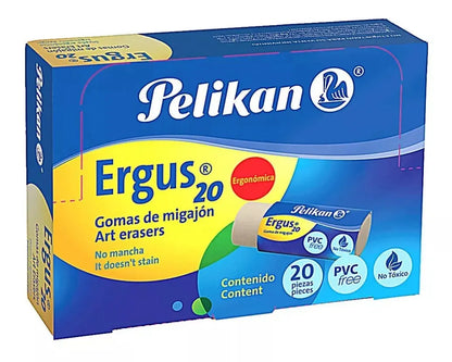 20 Goma Borrador Migajon Lápiz Escolar Pelikan Ergus20 - Pelikan - uso