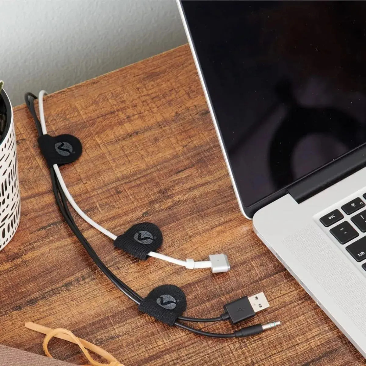 5 Tiras Soportes Cables Velcro® Cord Keepers Negro - Velcro - accesorios