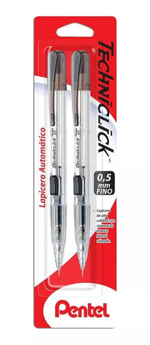 2 Lapicero Portaminas Pentel Techniclick 0.5mm C/borrador - Pentel - empaque