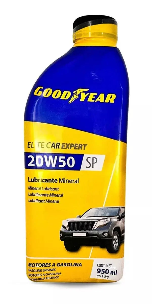 Aceite Mineral Lubricante Motor Goodyear 950ml Escoge Tipo 20W50 - Coveme - vista lateral