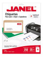 Etiquetas Láser Janel Adherible Impresora Papel Inkjet J-5267- 2000 Etiquetas - Janel - vista lateral