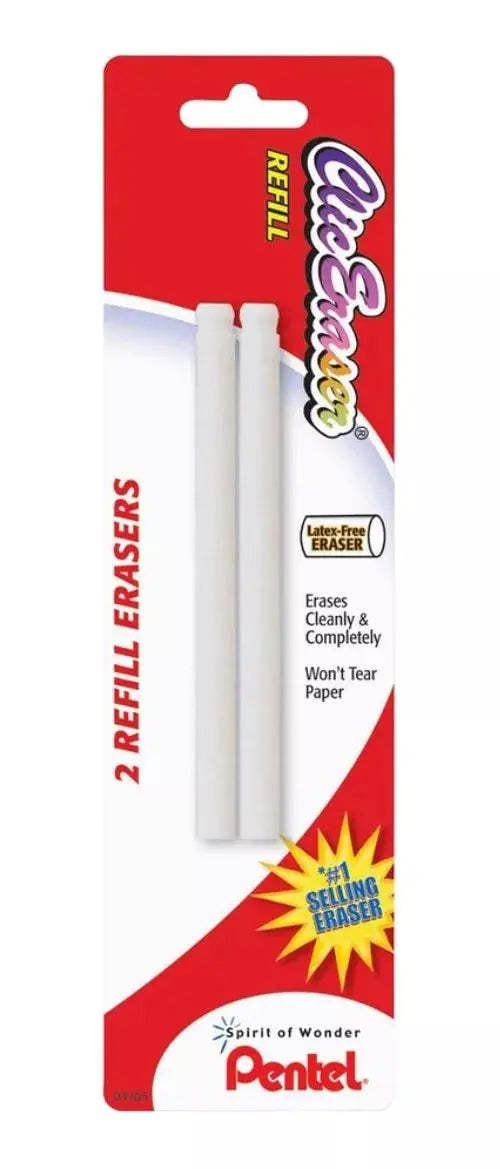 2 Repuesto Borrador Goma Tipo Lapiz Pentel Clic Eraser - Pentel - vista lateral