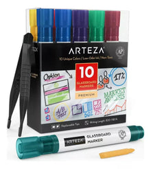 10 Rotuladores Pizarron Vidrio Varios Colores Arteza - Coveme