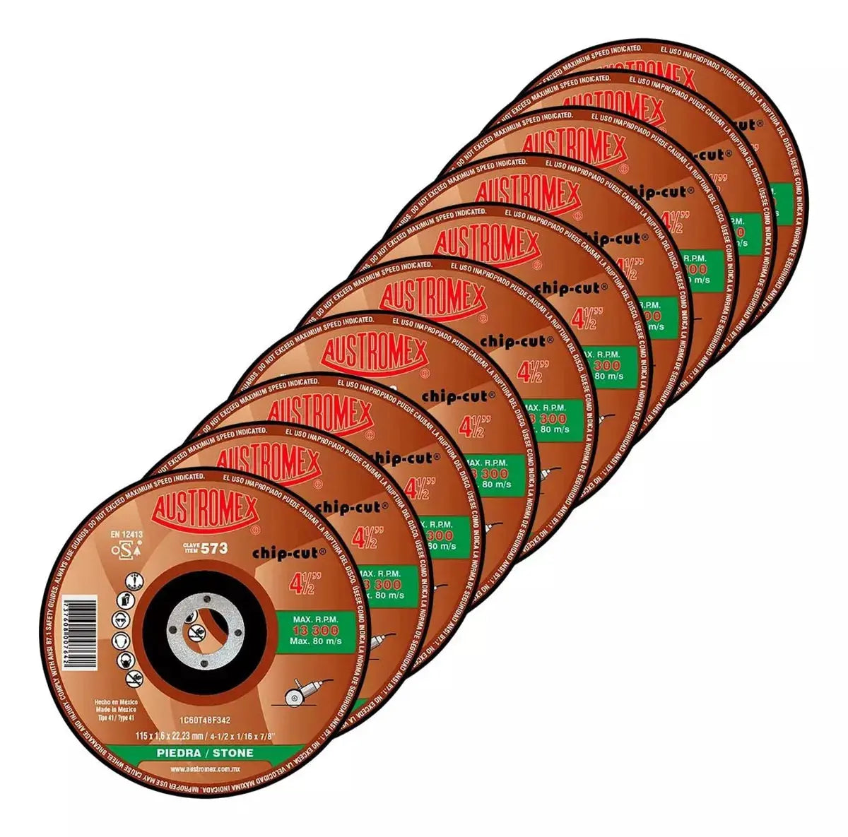 25pz Disco Corte Abrasivo 573 Austromex Grano 60 4-1/2'' - Austrodiam