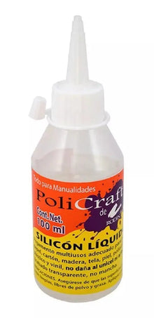 Silicón Liquido Policraft 100ml Manualidades Pegamento - Policraft - vista lateral