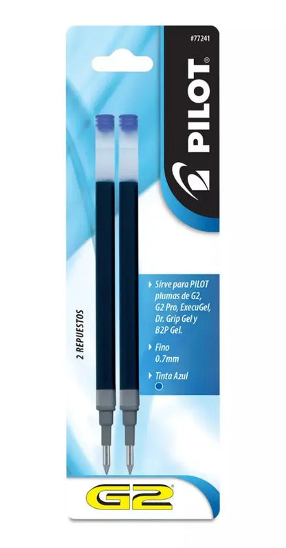 2 Repuestos Plumas Pilot G2 Pro, Execugel, Dr.grip Gel B2p Azul - Pilot