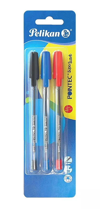 3 Bolígrafos Tinta Semi Gel Pointec Pelikan Punto Mediano - Pelikan - vista lateral