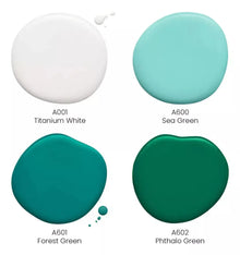 ARTEZA Acrylic Pouring Paint, Set of 4 Colors, 118.3 ml, 4 oz. Bottles, Aqua Tones, High-Flow Acrylic Paint, No Mixing Needed, Art Supplies for Pouring on Canvas, Glass, Paper, Wood, Tile, and Stones - Arteza