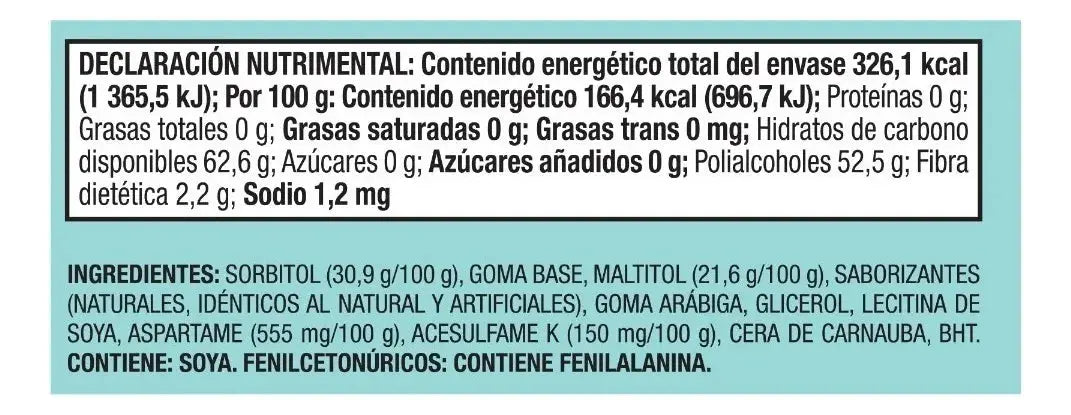 Orbit Polar Mint Chicles de menta Sin Azúcar Caja 40 piezas - Pilot - vista lateral