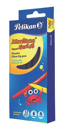 12 Plumones Redondos Pelikan Markana Twist Elegir Color Negro - Pelikan