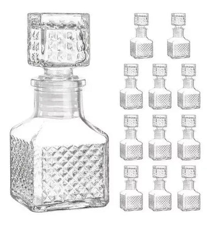 Juego 12 Licoreras Vidrio Cristal Mini Rodas 65 Ml Agua Vino - Vittori