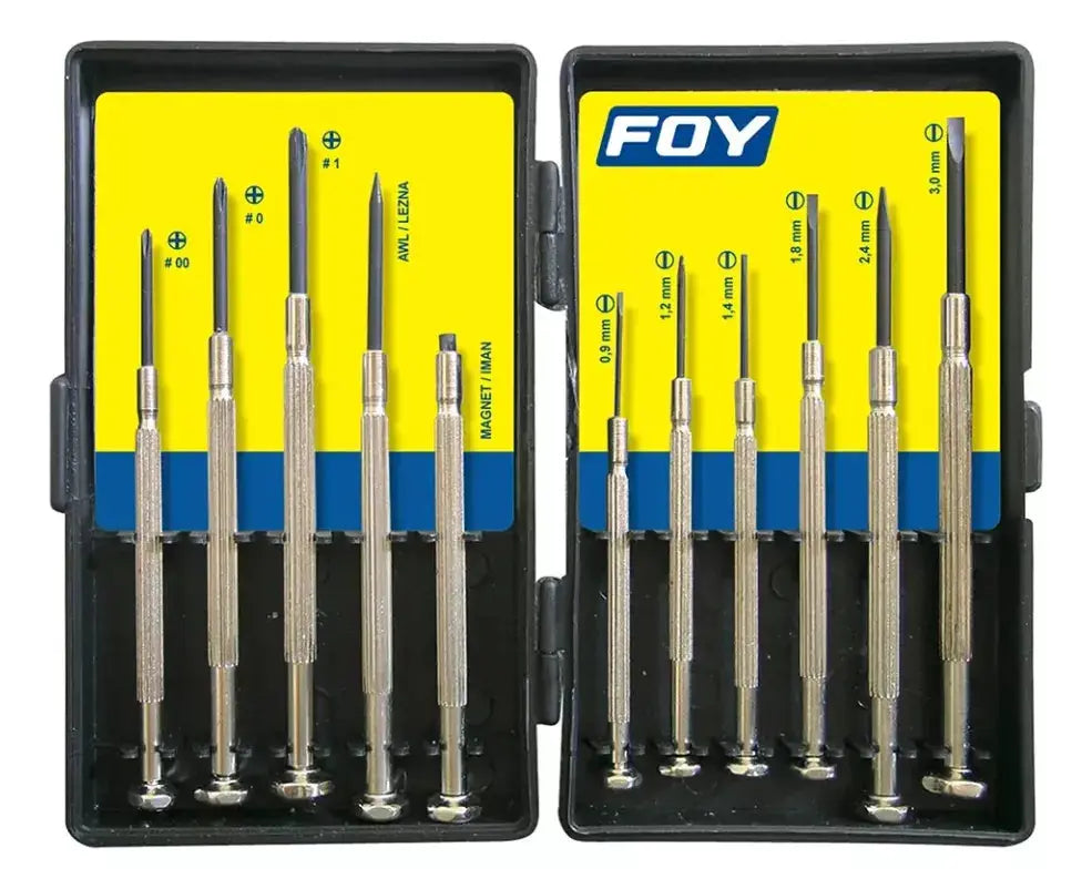 11 Piezas Destornilladores Precision Combinados Acero Foy - Lock