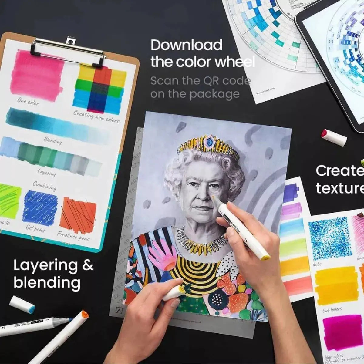 72 Rotuladores Marcador Doble Punta Everblend Ultra Arteza - Coveme - empaque