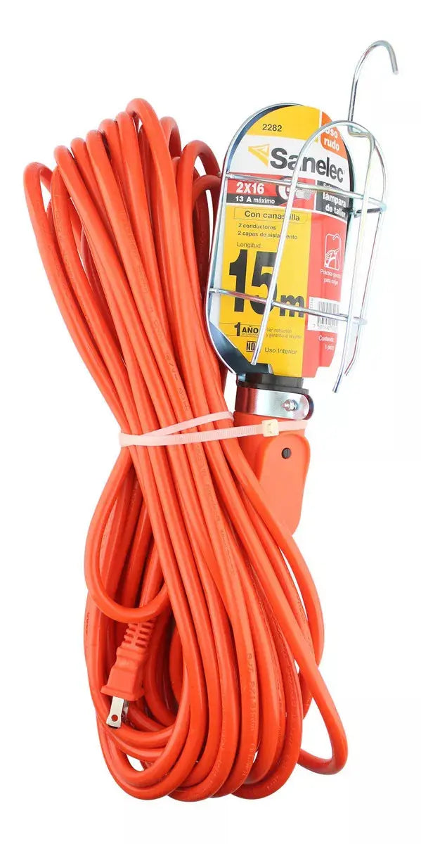Lámpara Sanelec Taller Metálica Reforzada Extensión 15m 2282 - Sanelec