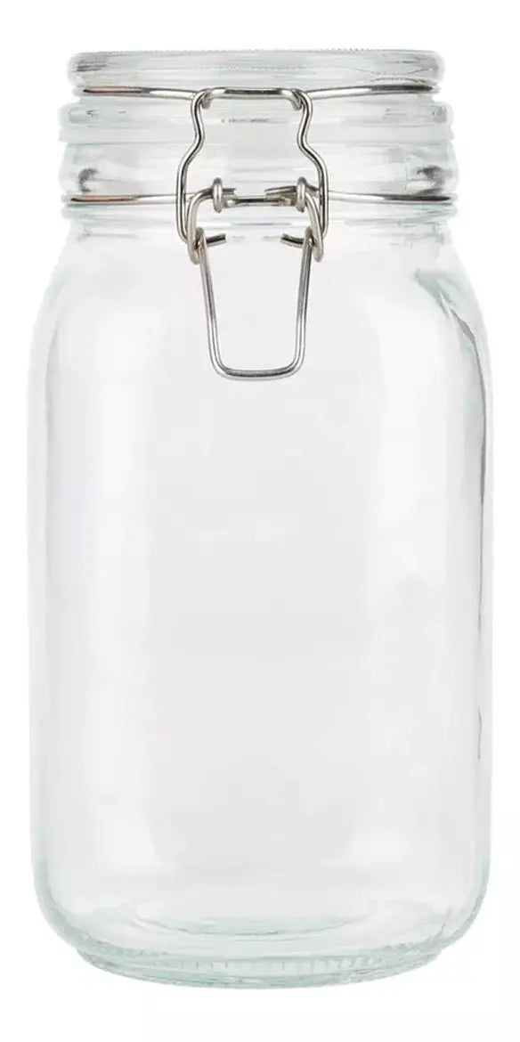 Contenedor Vidrio Hermético Tapa Clip 1.5 Lt Frasco Brocal - Vittori - vista lateral