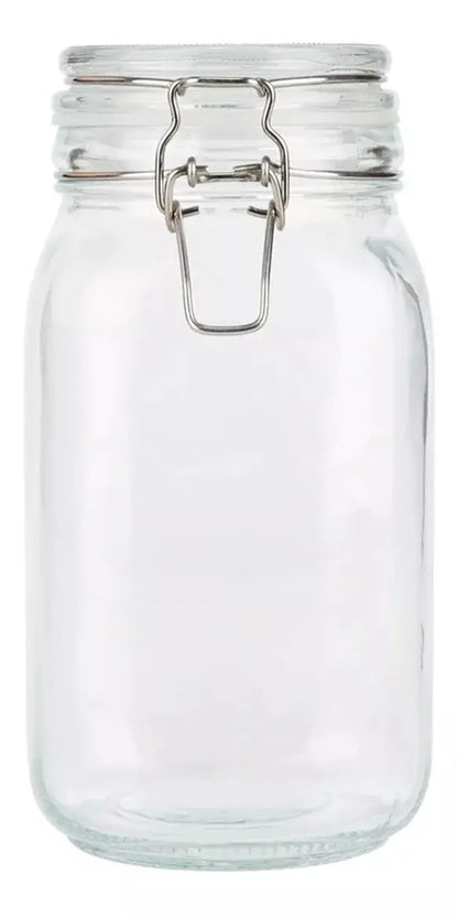 Contenedor Vidrio Hermético Tapa Clip 1.5 Lt Frasco Brocal - Vittori - vista lateral