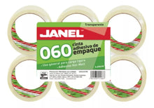 6 Cinta Adhesiva Empacar Janel 060 Transparente 44x40m Rollo - Janel - detalle