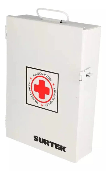 Botiquin Primeros Auxilios Surtek Lamina Color Blanco - Lock - vista lateral