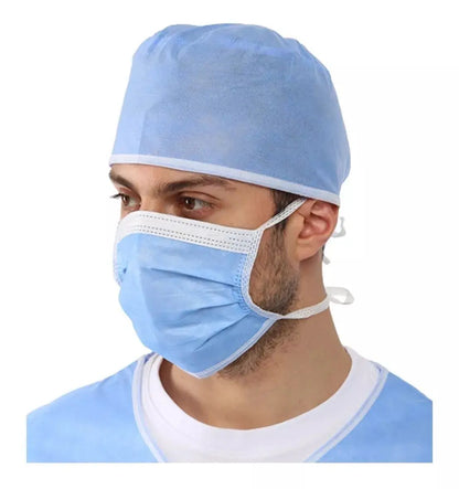 100 Gorro Tipo Cirujano con Bies Color Blanco Alyger - Alyger