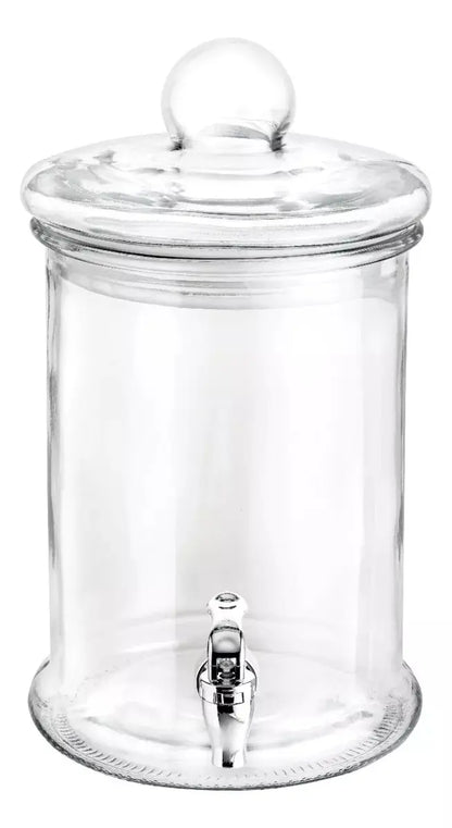 Dispensador Vitrolero 4.8l Tapa Canica Vidrio Cristalino - Vittori
