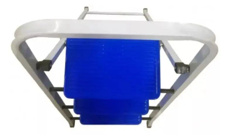 Peldaños 706798 Escalera Doméstica de Acero 3 escalones Blanco/Azul - Politec - empaque