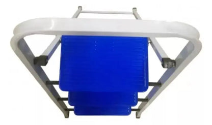 Peldaños 706798 Escalera Doméstica de Acero 3 escalones Blanco/Azul - Politec - empaque