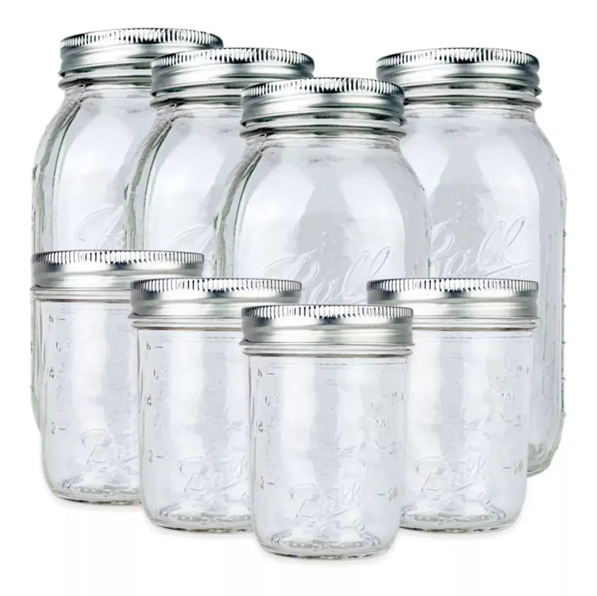 8pz Mason Jars Ball Vidrio Boca Ancha 473 Ml 946 Ml - Coveme - vista lateral