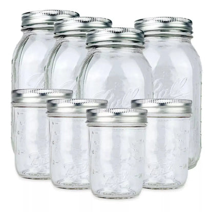 8pz Mason Jars Ball Vidrio Boca Ancha 473 Ml 946 Ml - Coveme - vista lateral