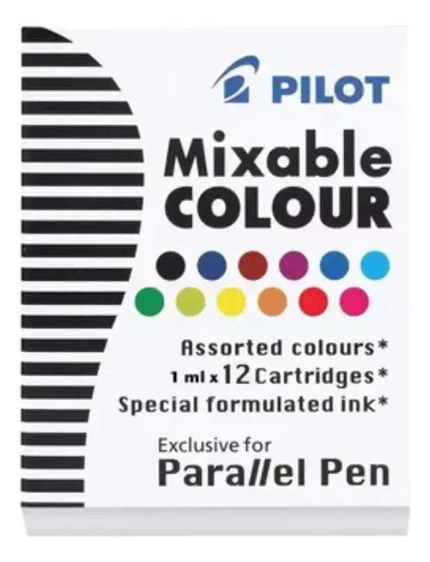12 Cartuchos Tinta Pilot Recarga Parallel Pen Multi Color - Pilot - vista lateral